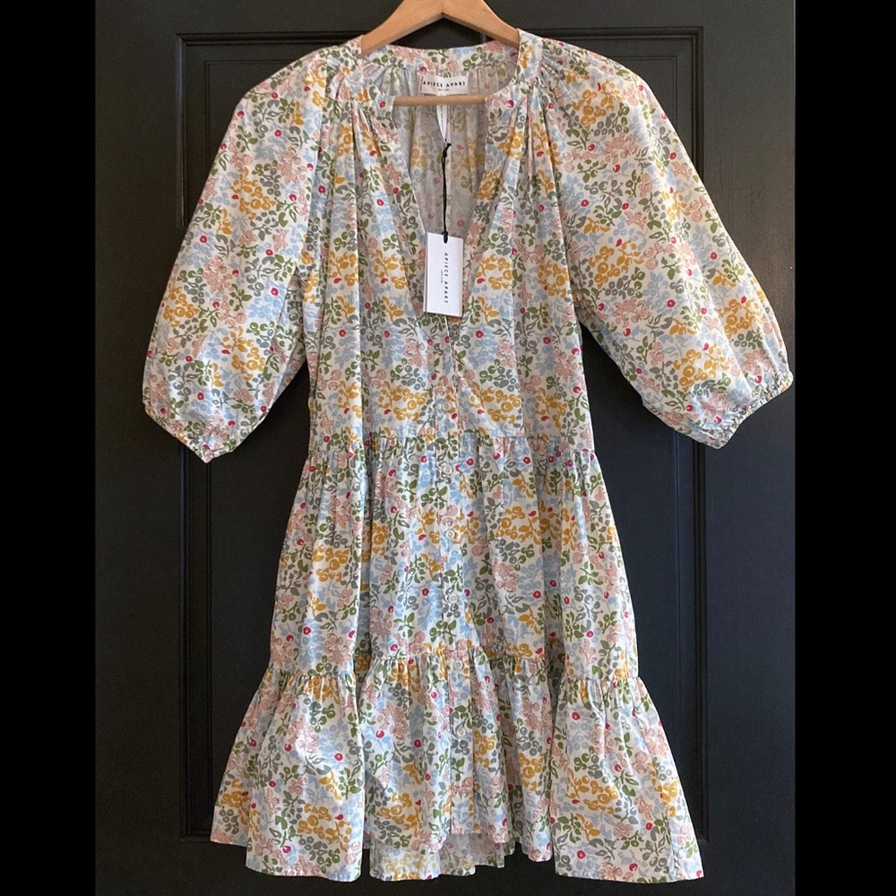 Apiece Apart Mini Mitte Tiered Cotton Dress Size Small